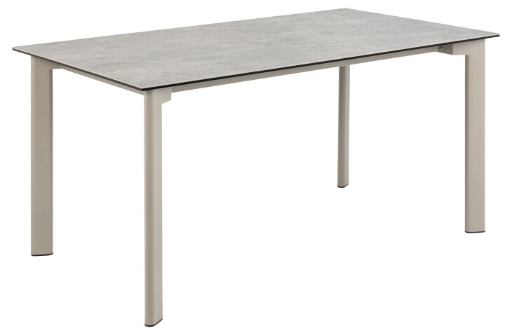 Esstisch >Palermo< in grau, Keramik / Metall - 160x75x90cm (BxHxT)