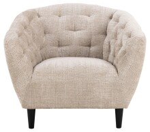 Sessel >Ria< Taschenfederkern, Bezug beige, Chenille Stoff - 97x78x84cm (BxHxT)