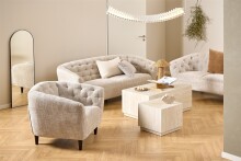 Sessel >Ria< Taschenfederkern, Bezug beige, Chenille Stoff - 97x78x84cm (BxHxT)