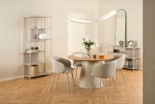 Standregal >Seaford< in grau, Metall / Hozwerkstoff - 77x185x35cm (BxHxT)