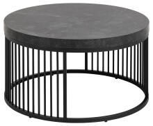 Couchtisch >Strington< rund, in schwarz - 65x35x65...
