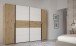 Dreh-/Schwebetürenschrank >NARAGO< 10 Böden, 2 Stangen, Artisan Eiche / Weiß - 270,3x210,5x61,2cm (BxHxT)