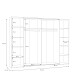 Dreh-/Schwebetürenschrank >NARAGO< 10 Böden, 2 Stangen, Artisan Eiche / Weiß - 270,3x210,5x61,2cm (BxHxT)