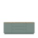 Sideboard >GANYMEDE< 2 Türen, Mauvella Eiche / salbeifarbig - 224,5x85,7x41,3cm (BxHxT)