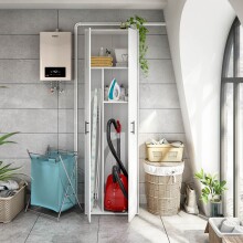 Mehrzweckschrank >LAUNDRY< 2 Türen, 2 Böden, Artik Weiß - 60x206x40 (BxHxT)