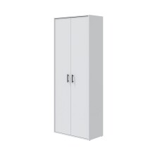 Mehrzweckschrank >LAUNDRY< 2 Türen, 3 Böden, Artik Weiß - 80x206x40 (BxHxT)