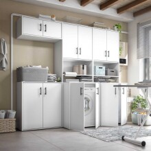 Kommode >LAUNDRY< 2 Türen, 1 Boden, Artik Weiß - 80x88x40 (BxHxT)