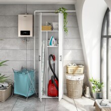 Mehrzweckschrank-Set >LAUNDRY< (3-teilig) in Artik Weiß - 181x206x40 (BxHxT)