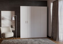 Drehtürenschrank >HOME NOOK< 10 Böden, 3 Stangen, Weiss - 177,5x210,5x42cm (BxHxT)