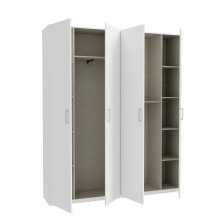Drehtürenschrank >HOME NOOK< 10 Böden, 3 Stangen, Weiss - 177,5x210,5x42cm (BxHxT)