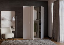 Drehtürenschrank >HOME NOOK< 9 Böden, 2 Stangen, Weiss - 133,2x210,5x42cm (BxHxT)