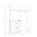 Schiebetürenschrank >WINN 2< 3 Schübe, 2 Stangen, Artisan Eiche Dekor - 170,3x200,5x61,2cm (BxHxT)