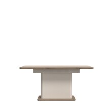 Kulissen-Esstisch >LACETTI< ausziehbar 200cm, Eiche Dekor / sandfarbig - 160/200x76,4x90cm (BxHxT)