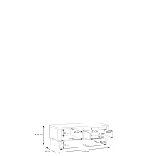 Couchtisch >LACETTI< Schublade, Valencia Eiche Dekor / sandfarbig  - 120x43,7x60 (BxHxT)