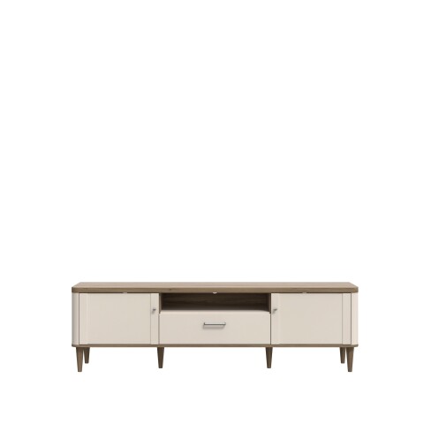 Lowboard >LACETTI< in Valencia Eiche Dekor / sandfarbig - 179,8x53,3x41,2cm (BxHxT)