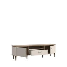 Lowboard >LACETTI< in Valencia Eiche Dekor / sandfarbig - 179,8x53,3x41,2cm (BxHxT)