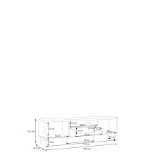 Lowboard >LACETTI< in Valencia Eiche Dekor / sandfarbig - 179,8x53,3x41,2cm (BxHxT)