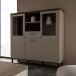 Highboard >LACETTI< in Valencia Eiche Dekor / sandfarbig - 144,8x142,9x41,2cm (BxHxT)