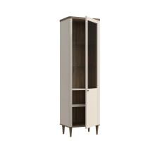 Stauraumvitrine >LACETTI< in Valencia Eiche Dekor / sandfarbig - 60,4x200,5x41,2 (BxHxT)