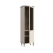 Stauraumvitrine >LACETTI< in Valencia Eiche Dekor / sandfarbig - 60,4x200,5x41,2 (BxHxT)
