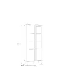 Stauraumvitrine >LACETTI< in Valencia Eiche Dekor / sandfarbig - 90,1x200,5x41,2cm (BxHxT)