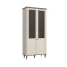 Stauraumvitrine >LACETTI< in Valencia Eiche Dekor / sandfarbig - 90,1x200,5x41,2cm (BxHxT)