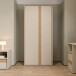 Drehtürenschrank >WEXLIN< 5 Böden, sandfarbig / Mauvella Eiche Dekor - 91,3x193,7x60cm (BxHxT)