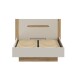 Stauraumbett >EDWAL< Lift-Lattenrost, sandfarbig / Eiche Dekor - 156,2x105,7x206,6cm BxHxT