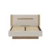 Stauraumbett >EDWAL< Lift-Lattenrost, sandfarbig / Eiche Dekor - 176,2x105,7x206,6cm BxHxT