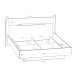 Stauraumbett >EDWAL< Lift-Lattenrost, sandfarbig / Eiche Dekor - 196,2x105,7x206,6cm BxHxT