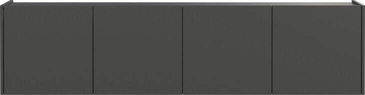 Hängeschrank >PIANA< 4 Türen, 8 Fächer, Graphit - 183x45x25cm (BxHxT)