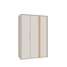 Drehtürenschrank >WEXLIN< 5 Böden, 1 Stange, Sand / Mauvella Eiche - 126,3x193,7x60cm (BxHxT)