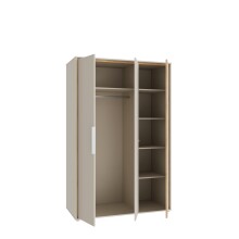 Drehtürenschrank >WEXLIN< 5 Böden, 1 Stange, Sand / Mauvella Eiche - 126,3x193,7x60cm (BxHxT)