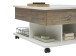Couchtisch >Helen< höhenverstellbar, 4 Rollen, flagstaff, weiß - 75x44/67x75cm (BxHxT)