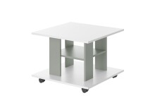 Couchtisch >Jella< 4 Rollen, weiß, salbeifarbig - 60x45x60cm (BxHxT)