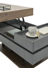Couchtisch >Kathi< höhenverstellbar, flagstaff oak, matera - 110x43,5/67x60cm (BxHxT)