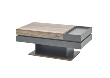 Couchtisch >Kathi< höhenverstellbar, flagstaff oak, matera - 110x43,5/67x60cm (BxHxT)