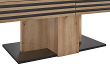 Couchtisch >Luara< 2 Schübe, Artisan Eiche Dekor, schwarz - 110x44x60 (BxHxT)