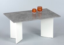 Couchtisch >Minimal< in beton Dekor, weiß -...