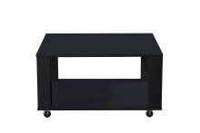 Couchtisch >Romy mobil< 4 Rollen, schwarz, Melamin, MDF - 76x41x76cm (BxHxT)