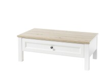 Couchtisch >Toskana< Schublade, Artisan Eiche Dekor, weiß - 110x41x60 (BxHxT)
