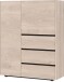 Highboard >CANTORIA< 2 Türen, 3 Schübe, Castello-Eiche-Dekor/Schwarz - 109x150x40cm (BxHxT)