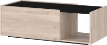 Couchtisch >CANTORIA< 2 Klappen, Castello-Eiche-Dekor / Schwarz - 112x37x53cm (BxHxT)