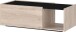 Couchtisch >CANTORIA< 2 Klappen, Castello-Eiche-Dekor / Schwarz - 112x37x53cm (BxHxT)