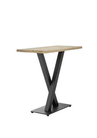 Bartisch >Duke< in Eiche, schwarz, Massivholz, Metall - 120x104x60cm (BxHxT)
