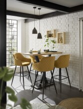 Bartisch >Duke< in Eiche, schwarz, Massivholz, Metall - 120x104x60cm (BxHxT)