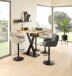 Bartisch >Duke< in Eiche, schwarz, Massivholz, Metall - 120x104x60cm (BxHxT)