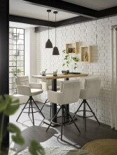 Bartisch >Jay< in Eiche, schwarz, Massivholz, Metall - 120x104x60cm (BxHxT)