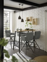 Bartisch >Kent< in Eiche, schwarz, Massivholz, Metall - 120x104x60cm (BxHxT)