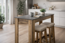 Bartisch >Modesto< in anthrazit, Old Style dunkel - 115x103x50 (BxHxT)